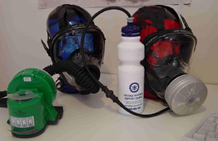 CBR gas mask – optional air-blower and drinking facility